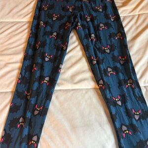 Blue Bat Print Leggings